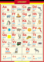 Таблица "Грамматика немецкого языка. Немецкий алфавит в картинках (с транскрипцией)" (100х140 сантиметров, винил) - fgospostavki.ru - Апрелевка