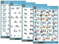 Комплект таблиц "Русский алфавит" (4 таблицы, формат А1, матовое ламинирование) - fgospostavki.ru - Апрелевка