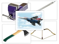 Набор предметных картинок "Оружие, военная техника. Инструменты" (48 штук, А4, с магнитами) - fgospostavki.ru - Апрелевка