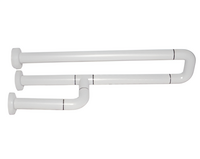 Поручень неоткидной трёхопорный с антибактериальным покрытием (белый) - fgospostavki.ru - Апрелевка