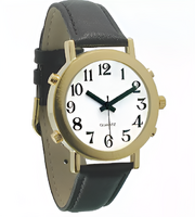 Часы для слабовидящих людей с белым циферблатом на кожаном ремешке - fgospostavki.ru - Апрелевка