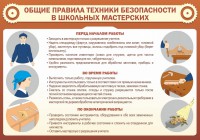 Стенд "Общие правила техники безопасности в школьных мастерских" - fgospostavki.ru - Апрелевка