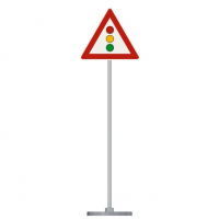 Знак дорожный "Светофорное регулирование" 1.8 типоразмер 40 на стойке с основанием 3кг - fgospostavki.ru - Апрелевка