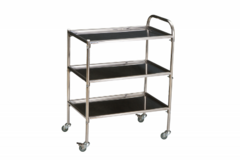 Столик инструментальный передвижной из нержавеющей стали с тремя полками (импортные колеса) - fgospostavki.ru - Апрелевка