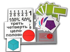 Набор для изучения простых дробей. Составление целого из частей (раздаточный) - fgospostavki.ru - Апрелевка