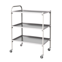 Столик инструментальный передвижной металлический с тремя полками (импортные колеса) - fgospostavki.ru - Апрелевка