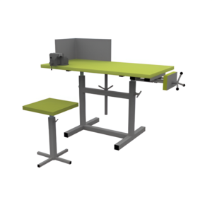 Верстак ученический комбинированный с тисками и струбциной, с защитным экраном и табуретом - fgospostavki.ru - Апрелевка