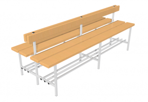Скамья для раздевалок двухсторонняя с спинкой (2 метра) - fgospostavki.ru - Апрелевка