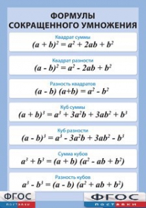 Таблица "Формулы сокращенного умножения" (винил) - fgospostavki.ru - Апрелевка