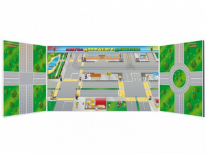 Доска магнитно-маркерная комбинированная, панорамная, трехэлементная "Азбука дорожного движения" - fgospostavki.ru - Апрелевка