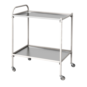 Столик процедурный передвижной с двумя полками металлический из стекла и нержавеющей стали - fgospostavki.ru - Апрелевка