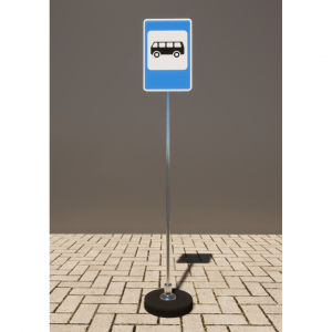 Знак дорожный "Место остановки автобуса" 5.16 типоразмер 40 на стойке с основанием 3кг - fgospostavki.ru - Апрелевка