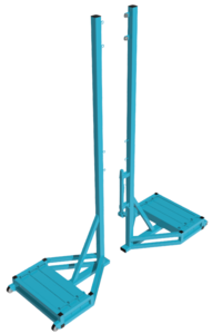 Стойки волейбольные для зала с механизмом натяжения (передвижная с противовесом, без сетки) - fgospostavki.ru - Апрелевка