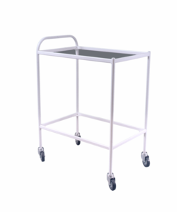 Столик процедурный передвижной металлический с двумя полками из стекла - fgospostavki.ru - Апрелевка