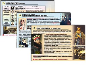 Комплект таблиц по истории "История России XIX в." раздаточные (цветные, ламинированные, А4, 10 штук) - fgospostavki.ru - Апрелевка