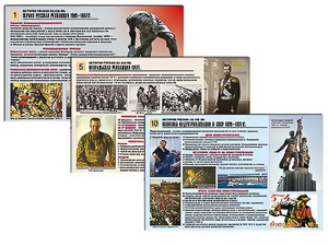 Комплект таблиц по истории "История России XX - XXI вв." раздаточные (цветные, ламинированные, А4, 12 штук) - fgospostavki.ru - Апрелевка