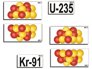 Модель-аппликация "Деление урана. Цепная ядерная реакция" (ламинированная) - fgospostavki.ru - Апрелевка