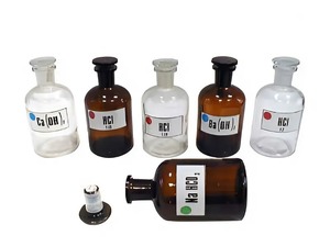 Набор склянок для растворов 250 миллилитров (с притертой пробкой) - fgospostavki.ru - Апрелевка