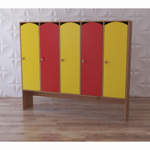 Шкаф 5-секционный с нишей под скамью "Яркое детство" - fgospostavki.ru - Апрелевка