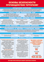 Таблица "Основы безопасности. Противодействия терроризму" (100х140 сантиметров, винил) - fgospostavki.ru - Апрелевка