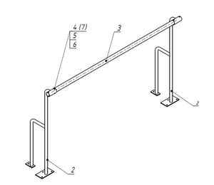 Станок хореографический напольный (1,5 метра, однорядный) - fgospostavki.ru - Апрелевка