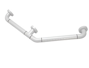 Поручень угловой трехопорный с антибактериальным покрытием (белая) - fgospostavki.ru - Апрелевка