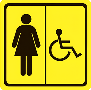 Тактильный знак (туалет для инвалидов Ж) 150х150 - fgospostavki.ru - Апрелевка