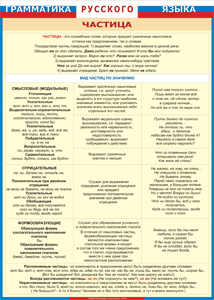 Таблица "Грамматика русского языка. Частица" (100х140 сантиметров, винил) - fgospostavki.ru - Апрелевка