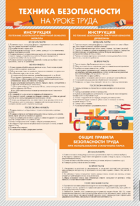 Стенд-уголок "Техника безопасности на уроках труда" - fgospostavki.ru - Апрелевка