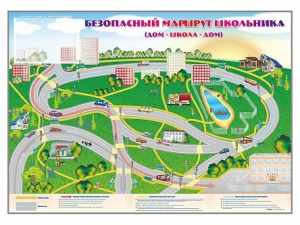 Магнитно-маркерная доска "Безопасный маршрут школьника (дом – школа – дом)" с комплектом тематических магнитов - fgospostavki.ru - Апрелевка
