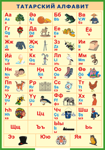 Таблица "Татарский алфавит в картинках" (100х140 сантиметров, винил) - fgospostavki.ru - Апрелевка