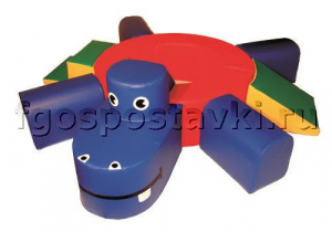 Сухой бассейн "Весёлый бегемот" с приставными элементам - fgospostavki.ru - Апрелевка