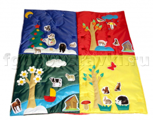 Дидактический коврик "Времена года" с дополнительными аппликациями животных - fgospostavki.ru - Апрелевка