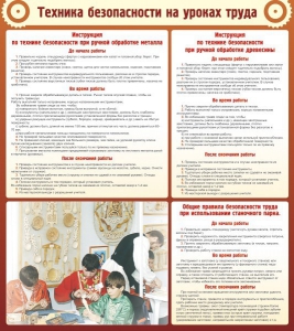 Стенд "Техника безопасности на уроках труда" - fgospostavki.ru - Апрелевка