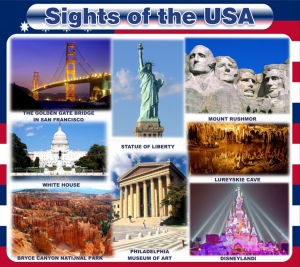 Стенд "Достопримечательности США" Вариант 1 - fgospostavki.ru - Апрелевка