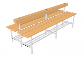 Скамья для раздевалок двухсторонняя с спинкой (2 метра) - fgospostavki.ru - Апрелевка