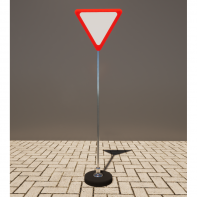 Знак дорожный "Уступите дорогу" 2.4 типоразмер 40 на стойке с основанием 3кг - fgospostavki.ru - Апрелевка