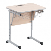 Стол ученический одноместный с наклоном столешницы (0-24°) и корзиной - fgospostavki.ru - Апрелевка