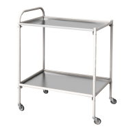 Столик процедурный передвижной с двумя полками металлический из стекла и нержавеющей стали - fgospostavki.ru - Апрелевка