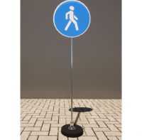 Знак дорожный "Пешеходная дорожка" 4.5.1 типоразмер 40 на стойке с основанием 3кг - fgospostavki.ru - Апрелевка