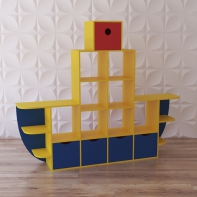 Стеллаж для игрушек "Пароход" - fgospostavki.ru - Апрелевка
