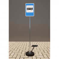 Знак дорожный "Место остановки автобуса" 5.16 типоразмер 40 на стойке с основанием 3кг - fgospostavki.ru - Апрелевка