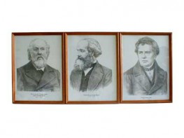 Портреты выдающихся физиков (деревянная рамка, под стеклом) - fgospostavki.ru - Апрелевка