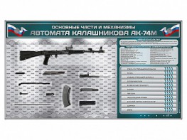 Электрифицированный стенд "Основные части и механизмы автомата Калашникова АК-74М" с полноразмерными, оригинальными макетами деталей и механизмов под стеклом - fgospostavki.ru - Апрелевка