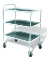 Столик инструментальный передвижной металлический с тремя стеклянными полками (мебельные колеса) - fgospostavki.ru - Апрелевка