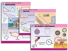 Комплект таблиц "Математика. Знакомство с геометрией" (6 таблиц, формат А1, ламинированные) - fgospostavki.ru - Апрелевка