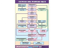 Таблица демонстрационная "Генетическая связь органических веществ" (винил 100x140) - fgospostavki.ru - Апрелевка
