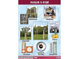 Таблица демонстрационная "Наблюдение за погодой" (винил 70*100) - fgospostavki.ru - Апрелевка