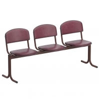 Блок стульев 3-х местный с не откидывающимися сидениями (кожзам) - fgospostavki.ru - Апрелевка