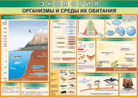 Таблица "Организмы и среды их обитания" (100х140 сантиметров, винил) - fgospostavki.ru - Апрелевка